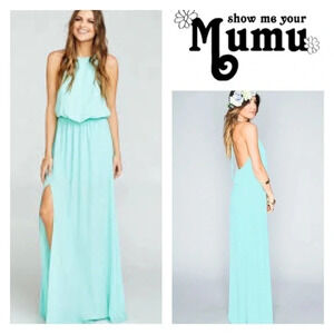 HEATHER HALTER MAXI DRESS MEDIUM NWOT